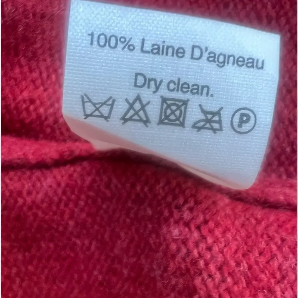 J.CREW Factory Women’s 100% Lambs Wool Red Long Sleeve Crewneck Sweater Size S